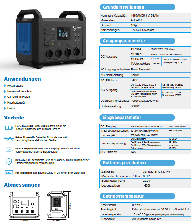 Datenblatt PowerCube Ultimatron 1500
