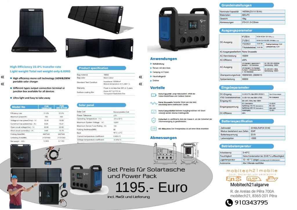 Angebot / Oferta Powrcube and Solar Bag 