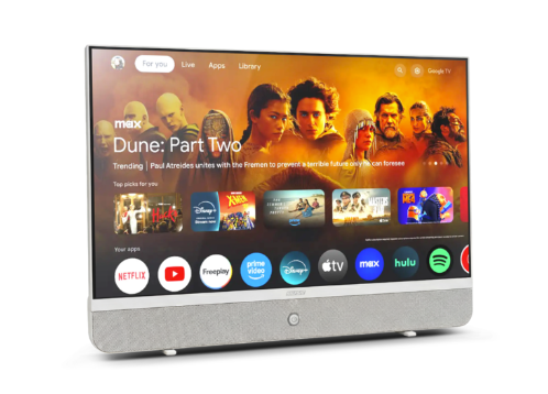 Smart‑TV oder Streaming‑Display von Selfsat in der Farbe weiß 27 zoll ausreichnd groß 